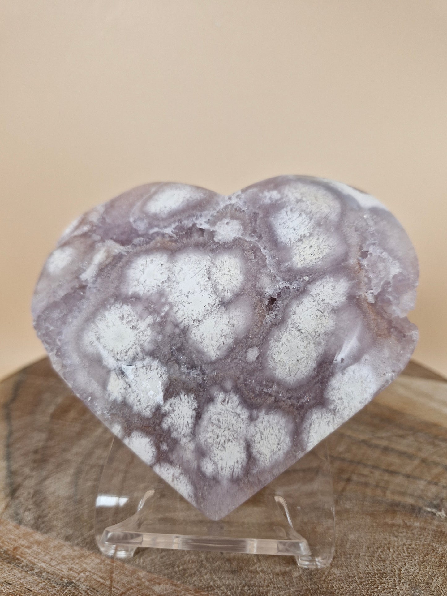 Pink Amethyst Flower Agate Heart (code PF4)