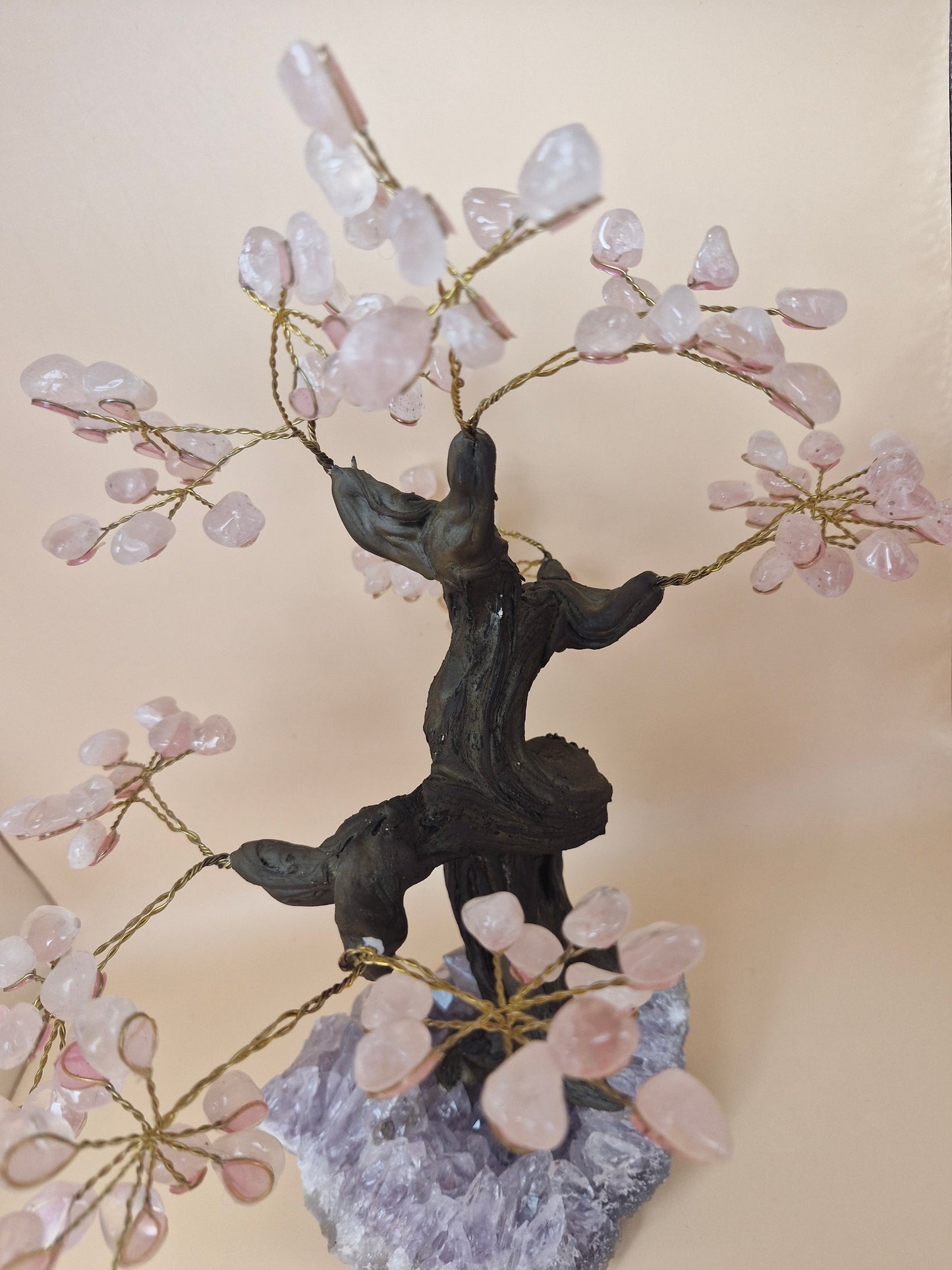 Rose Quartz Tree with Amethyst Base- 1.3kg
