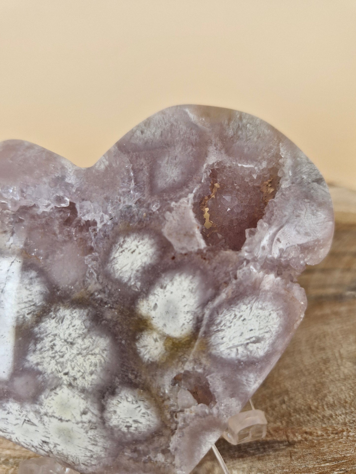 Pink Amethyst Flower Agate Heart (code PF6)