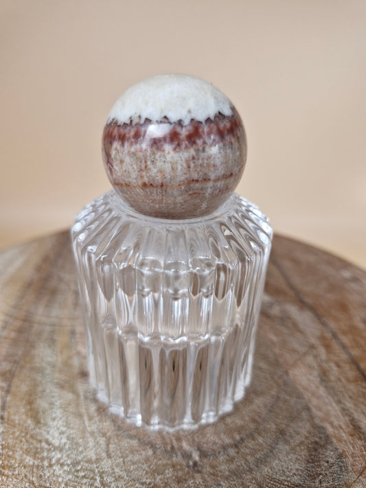 Red Banded Calcite Sphere (code D)