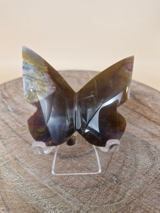 River Jasper Butterfly Carving (code B7)