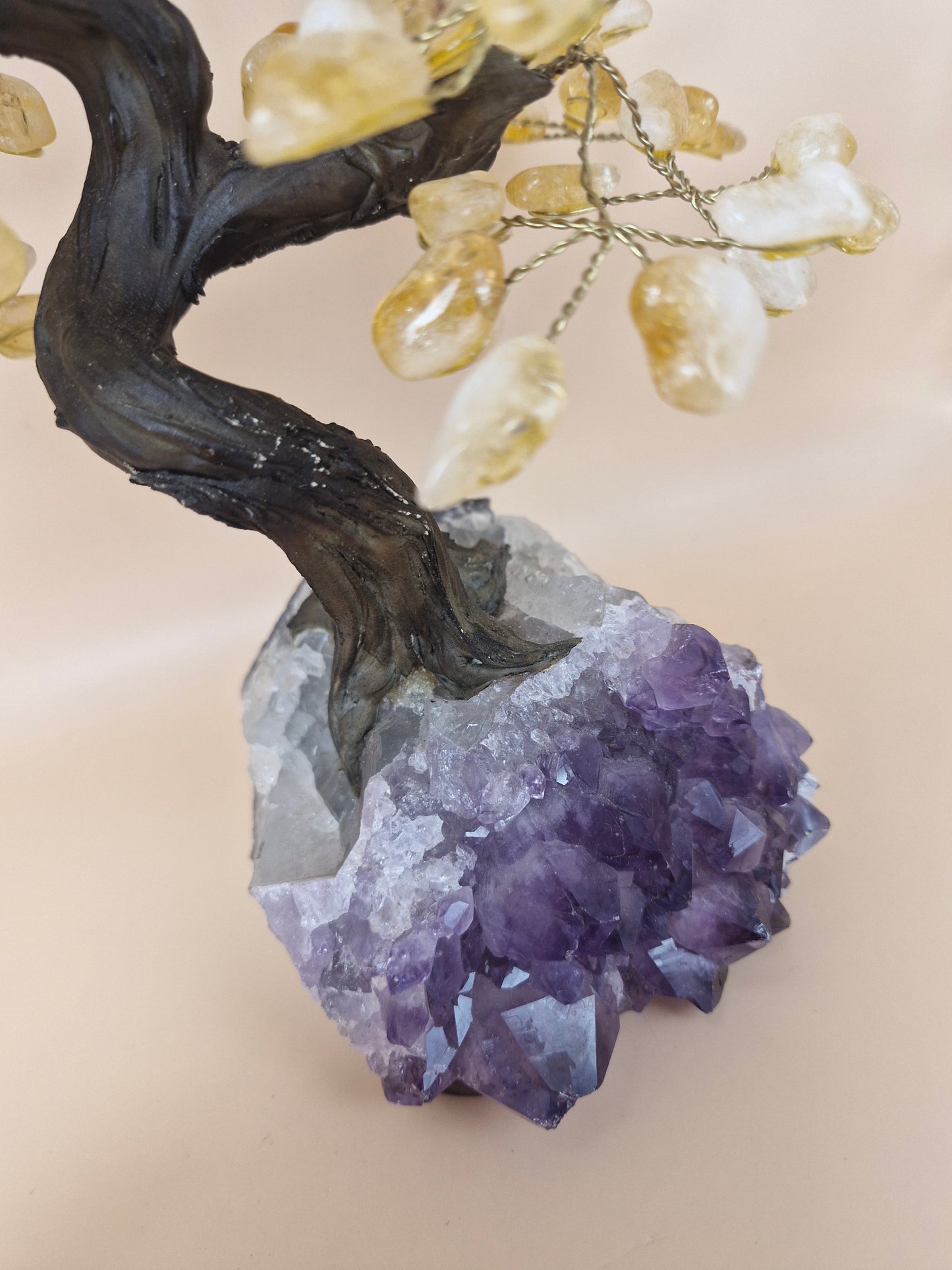 Citrine Tree with Amethyst Base - 1.4kg