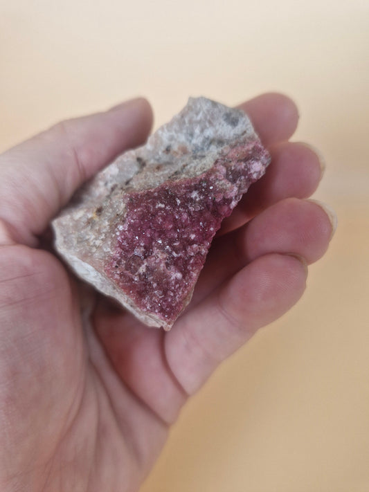 Raw Cobalt Calcite on Matrix