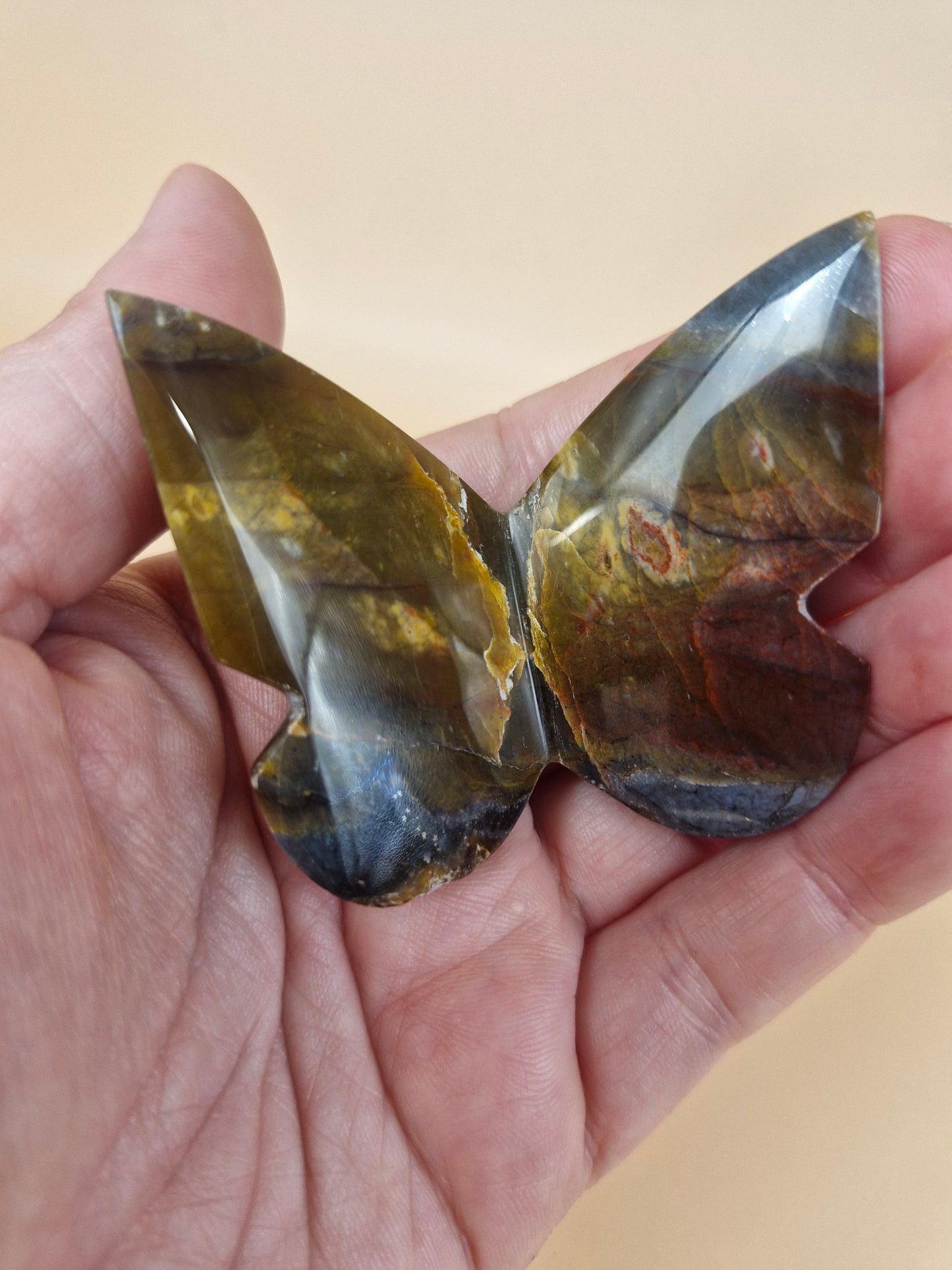 River Jasper Butterfly Carving (code B9)