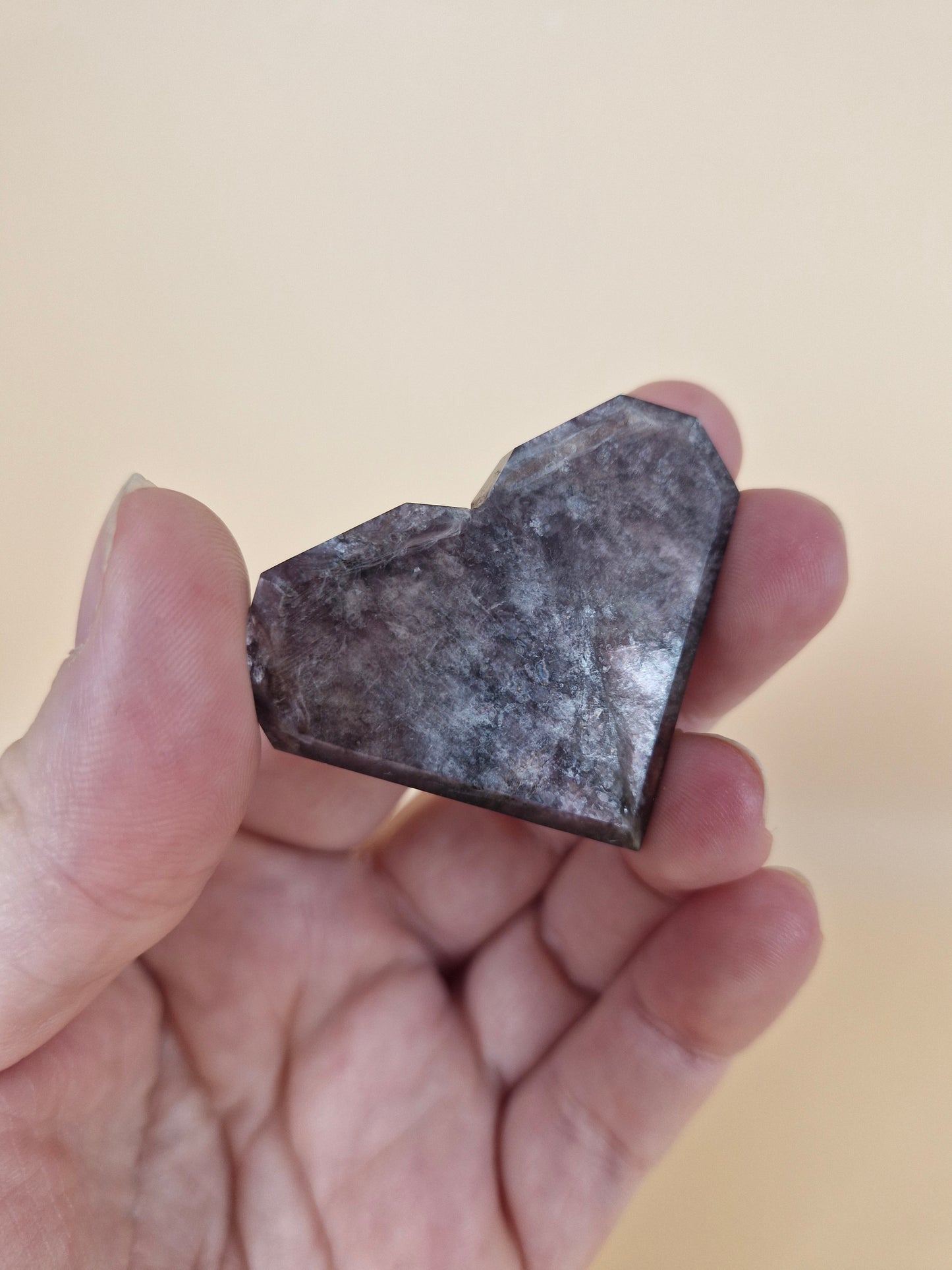 Flashy Lepidolite Heart Carving (code L3)