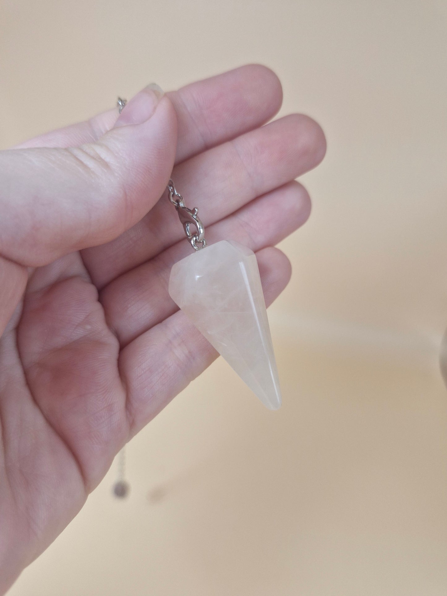 Rose Quartz Pendulum with Chakra Beads