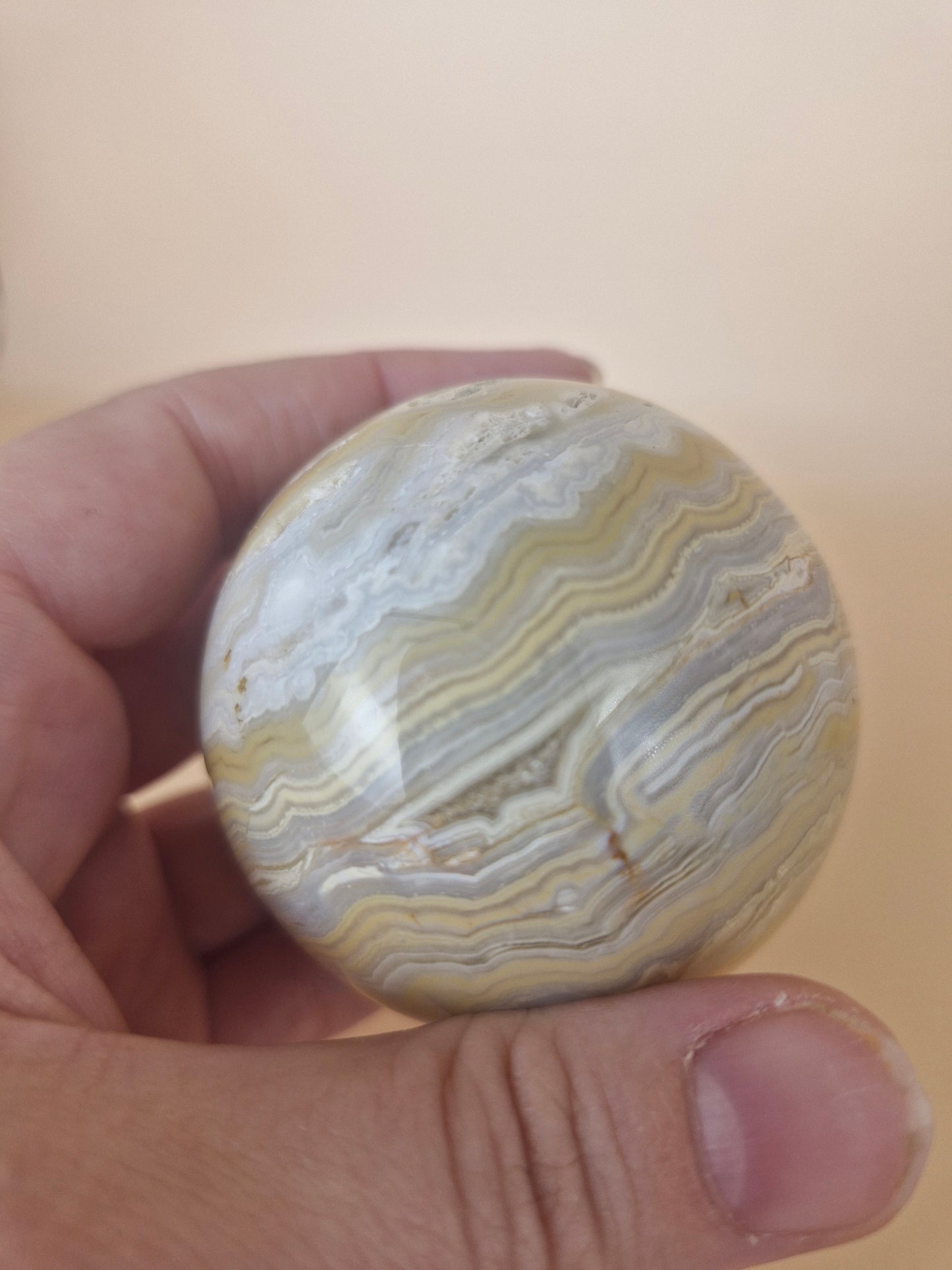 Yellow Crazy Lace Agate Sphere