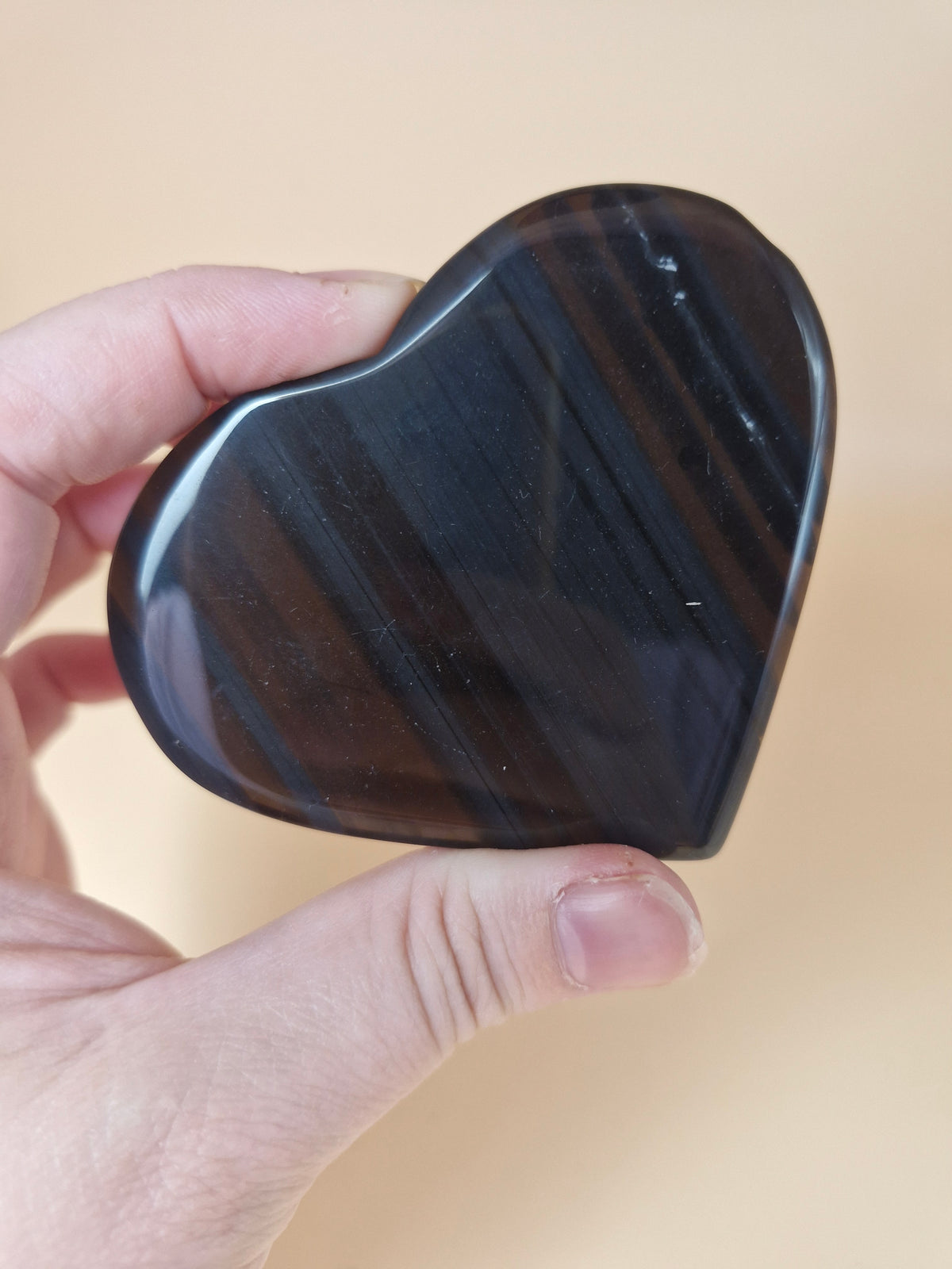 Midnight Lace Obsidian Heart - intuitively chosen