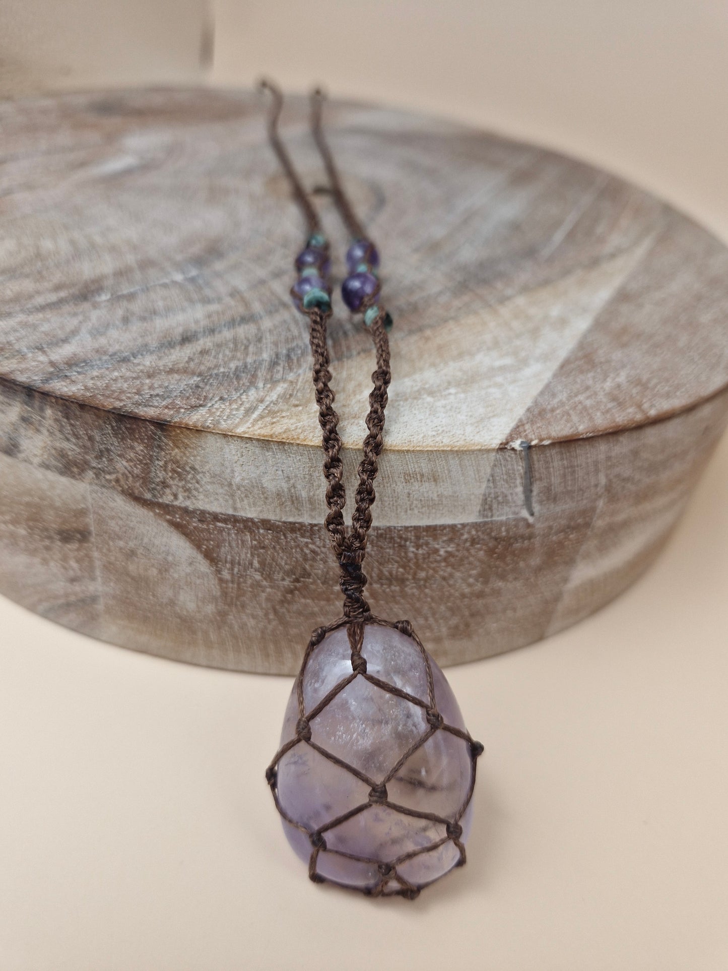 Macramé Amethyst Necklace