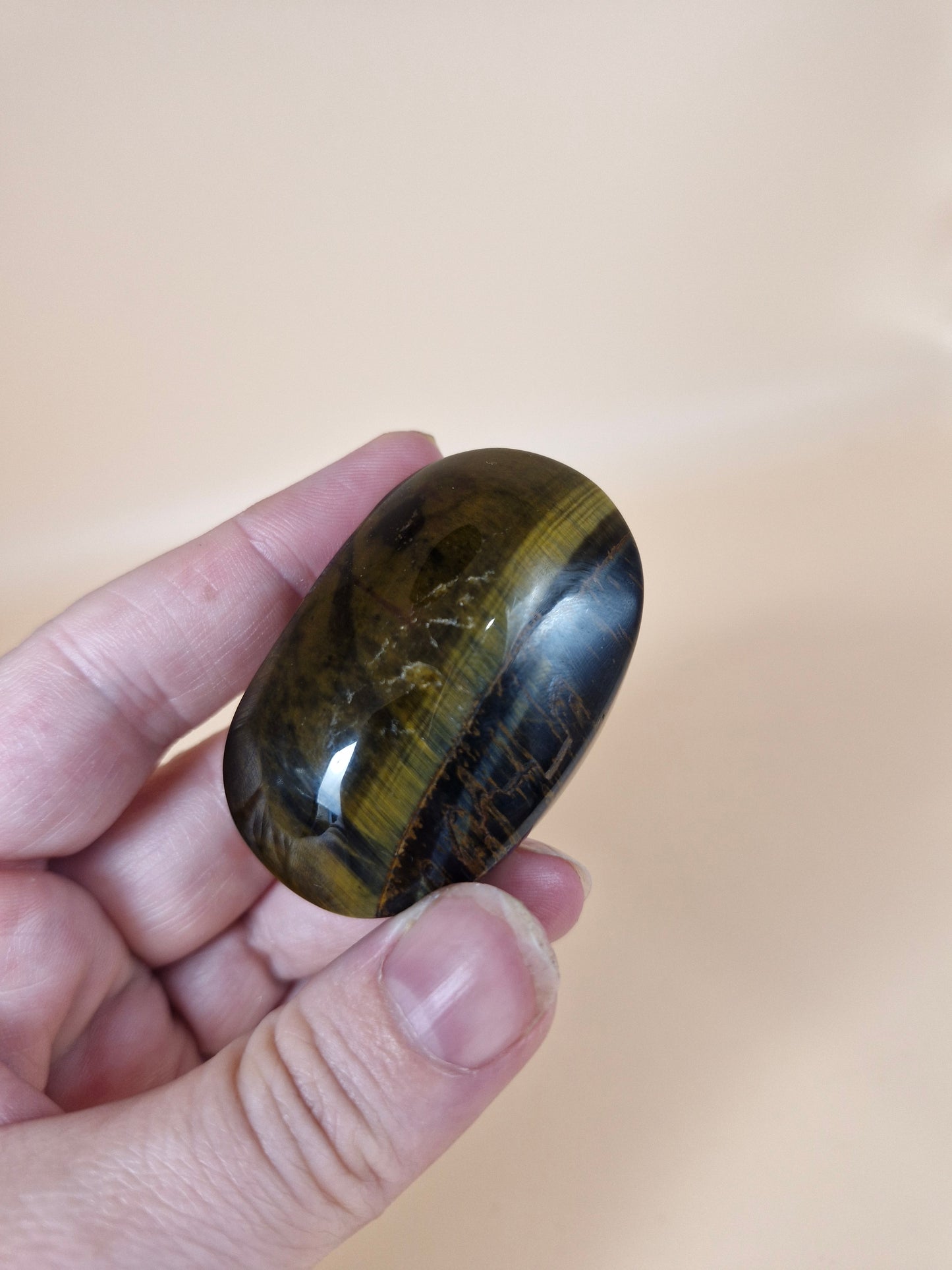 Blue and Gold Tiger's Eye Palm Stone