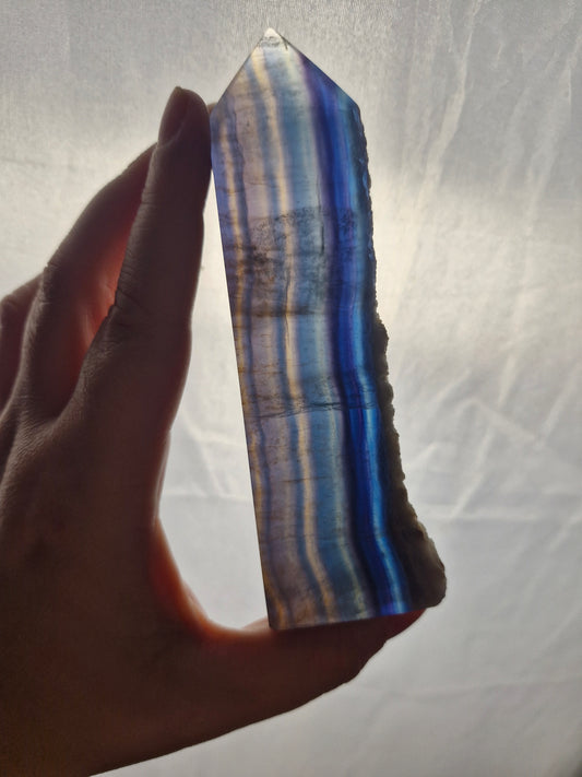 Blue Banded Fluorite Tower (code F4)