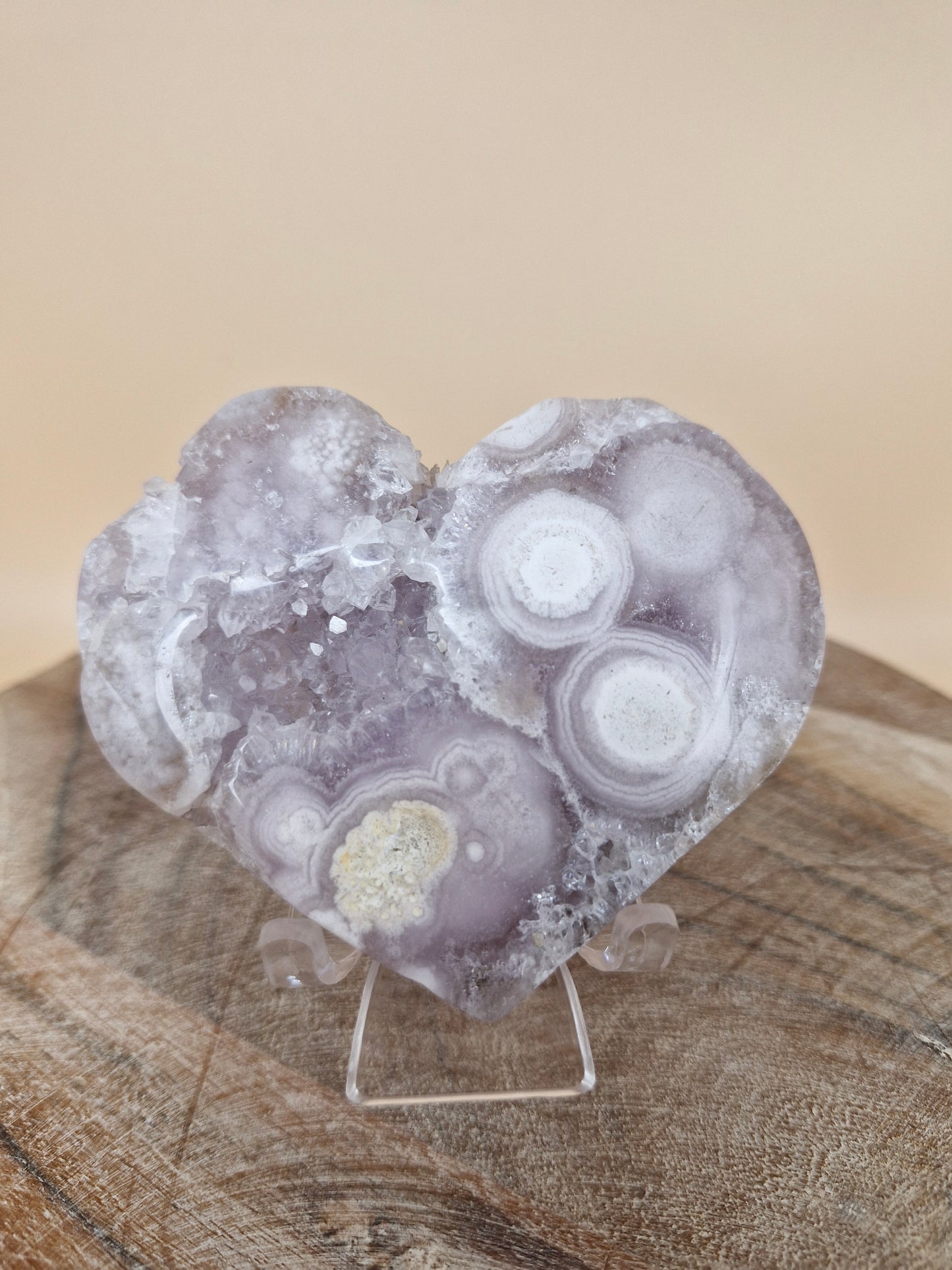 Pink Amethyst Flower Agate Heart (code PF5)