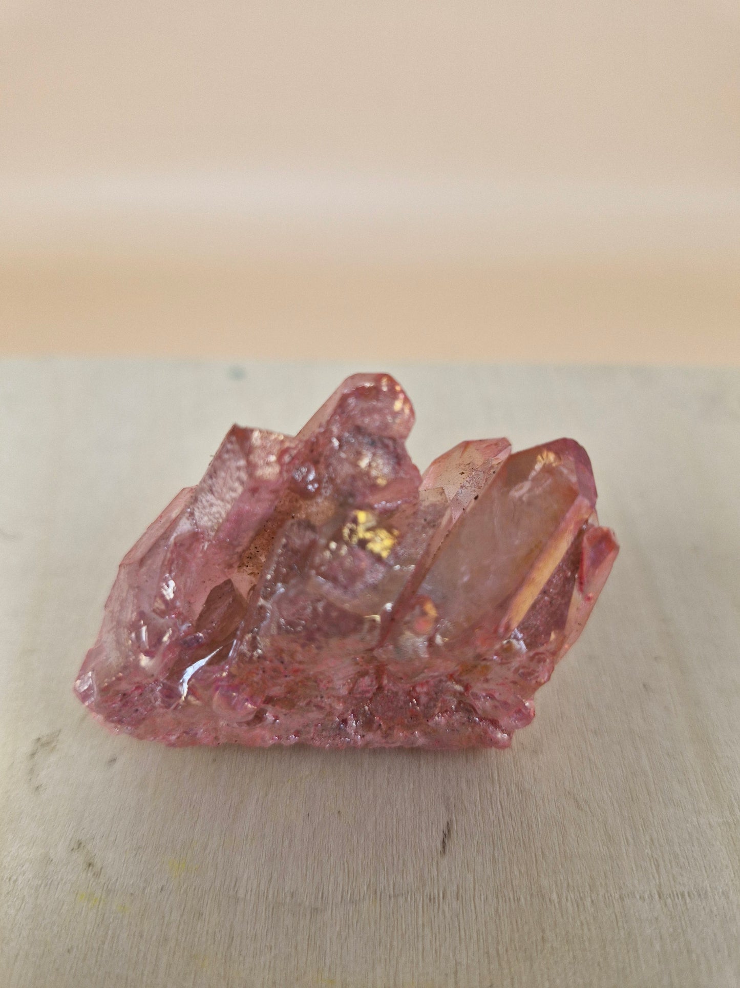 Pink Aura Quartz Cluster