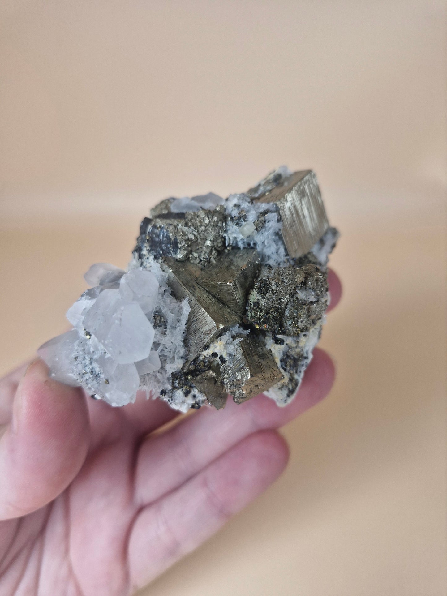 Pyrite with Quartz Cluster (code P1)
