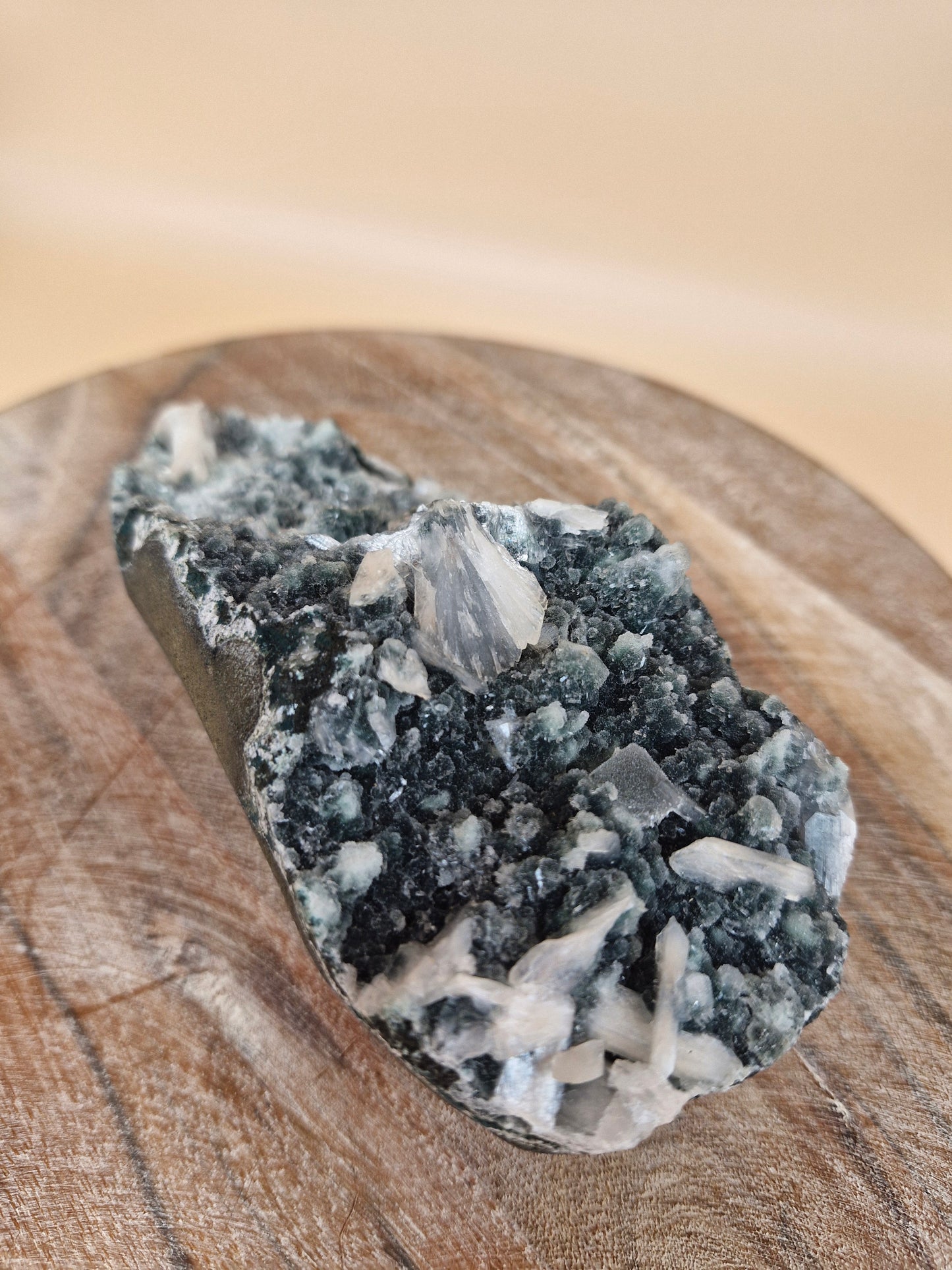 Apophyllite Cluster with Green Chalcedony