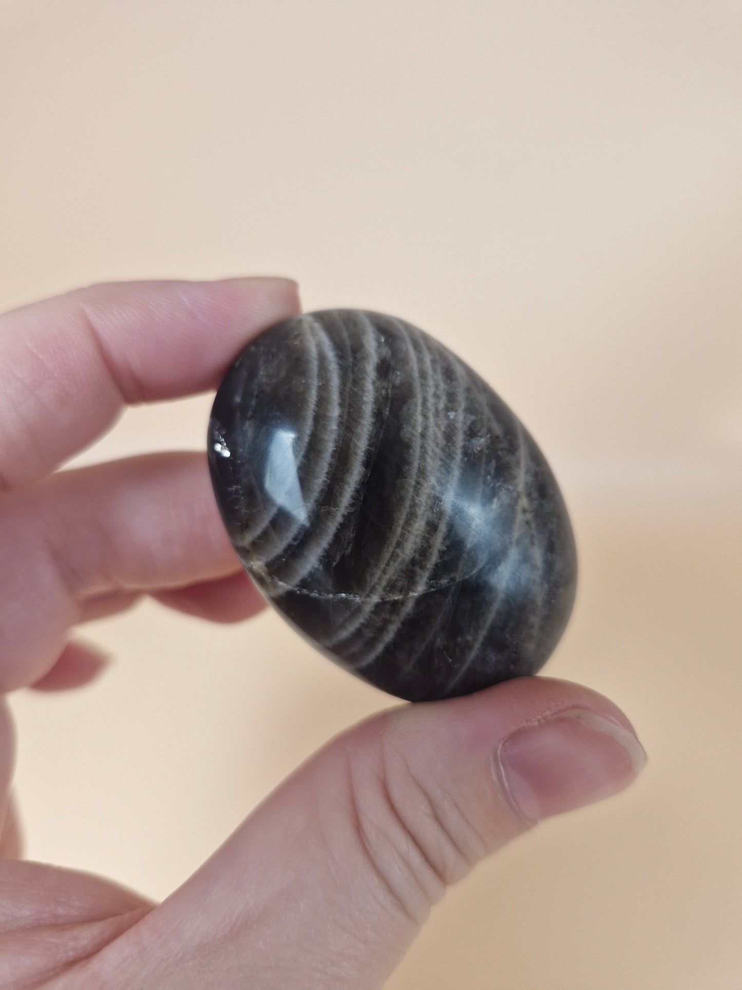 Black Moonstone Palm Stone - Intuitively Chosen