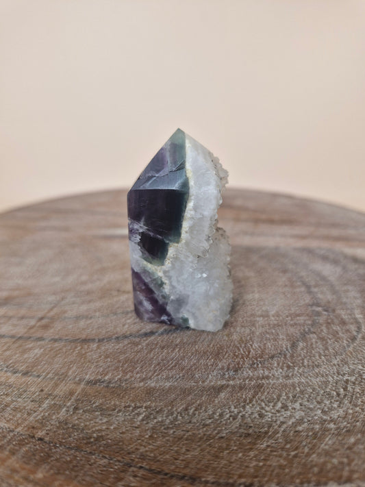 Fluorite with Quartz Mini Tower