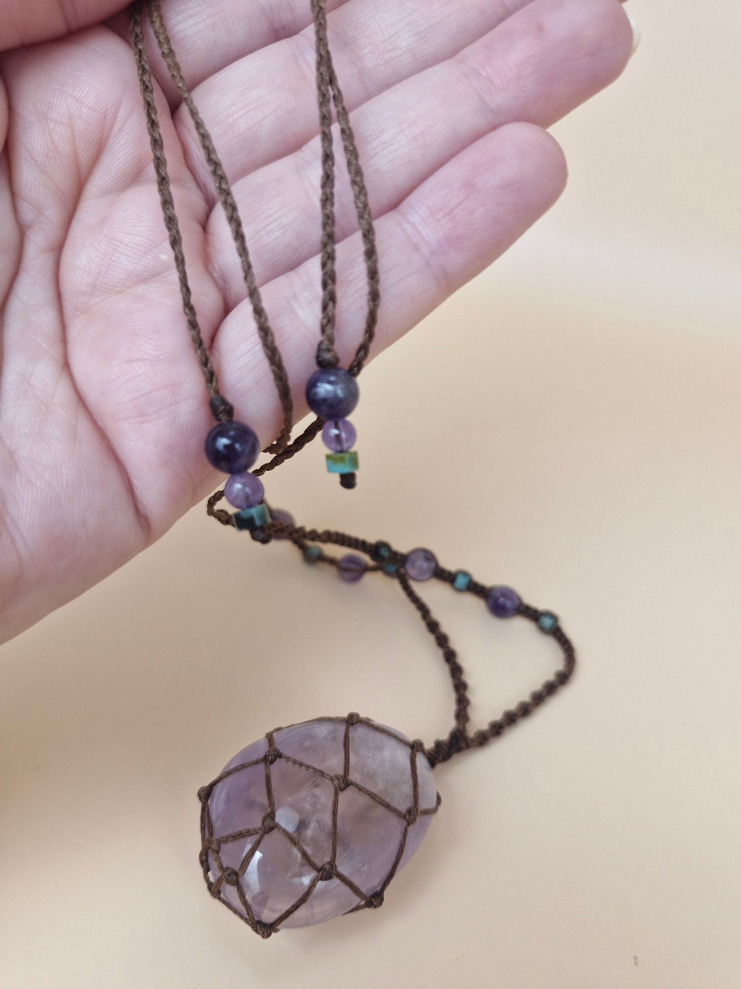 Macramé Amethyst Necklace