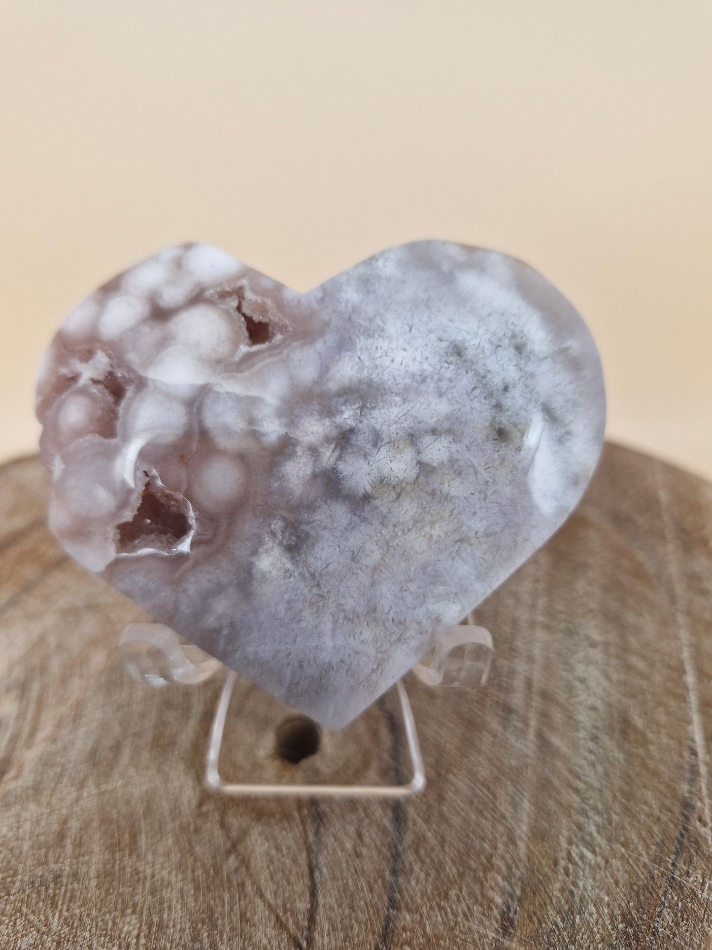 Pink Amethyst Flower Agate Heart (code PF1)