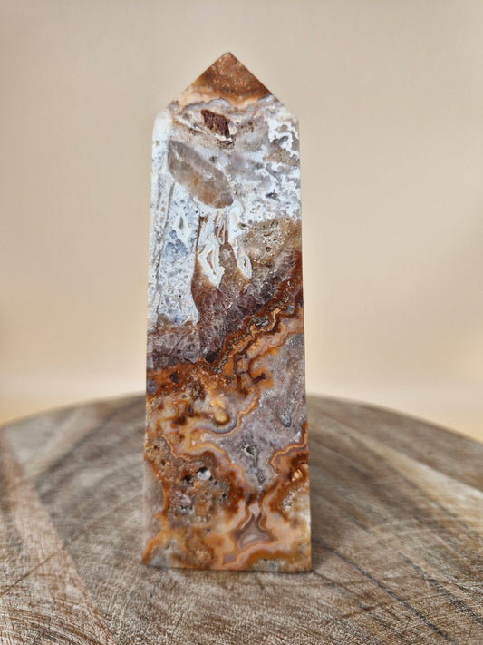 Indonesian Crazy Lace Agate Tower (code A)