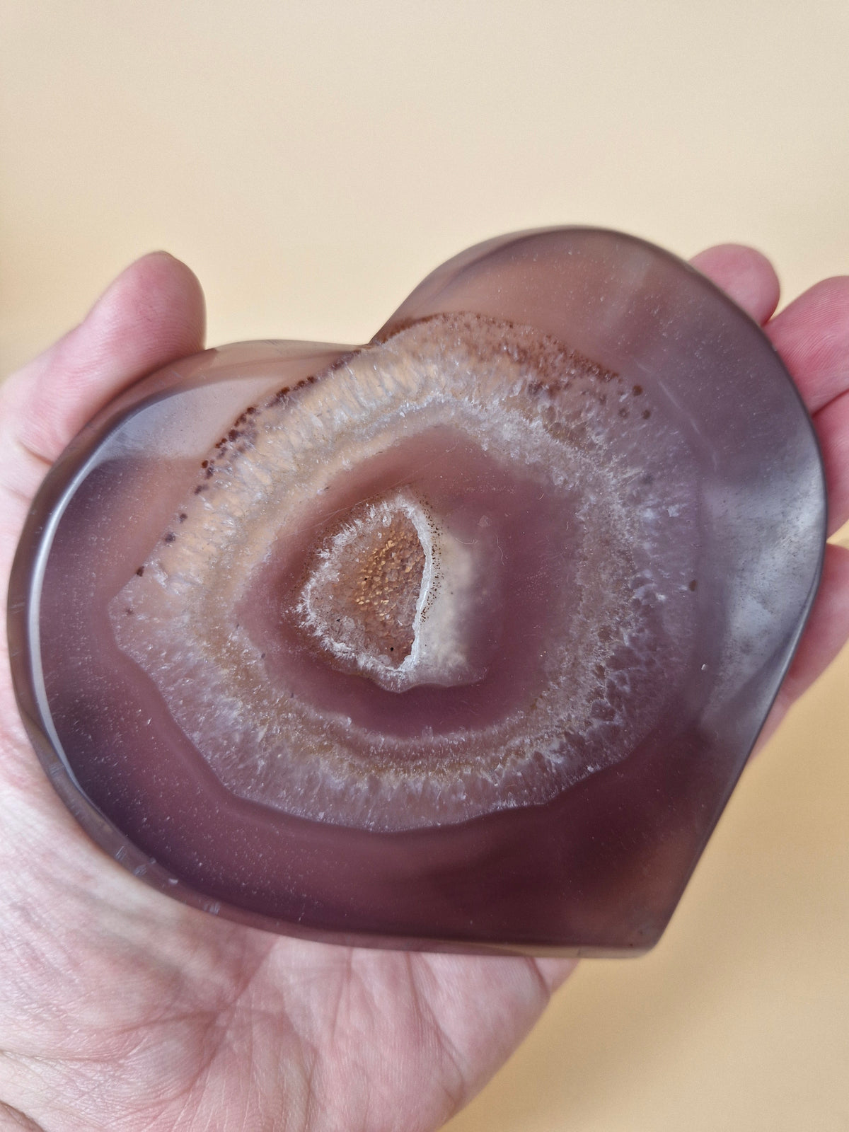 Pink Agate Druzy Heart (code H1)