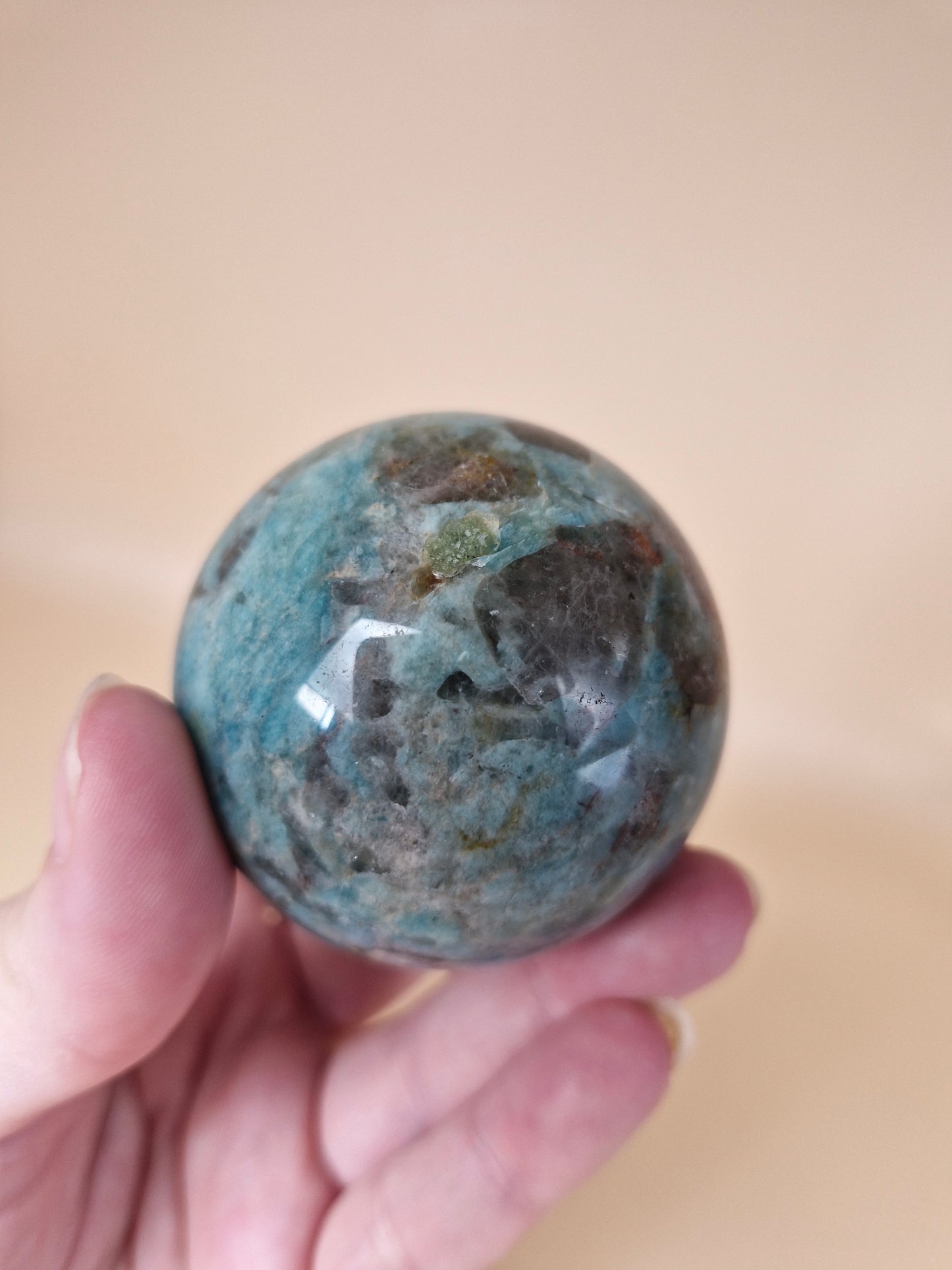Amazonite and Smoky Quartz Sphere (code AA)
