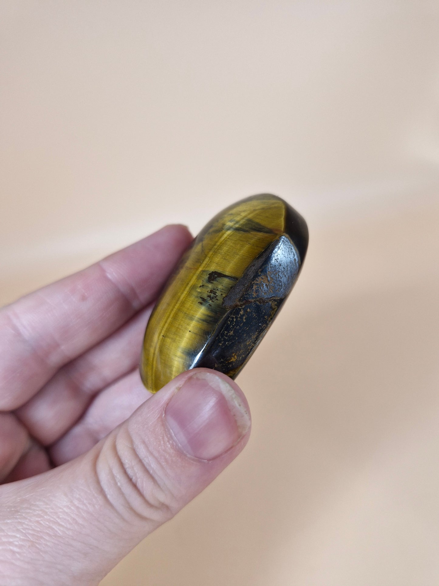 Blue and Gold Tiger's Eye Palm Stone