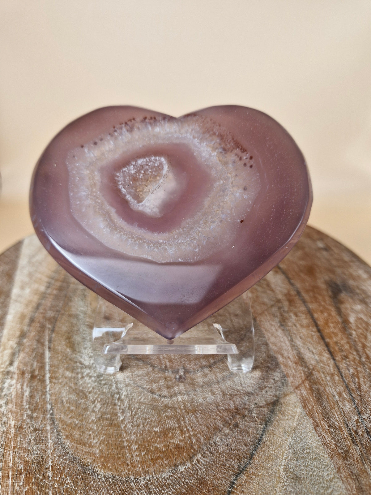 Pink Agate Druzy Heart (code H1)