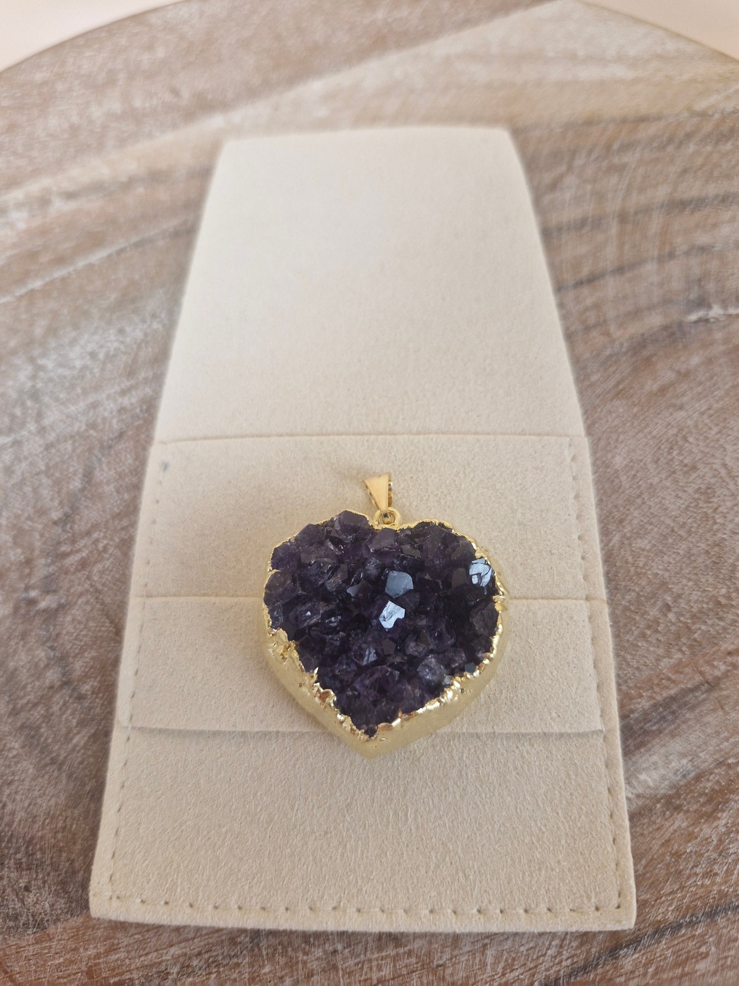 Amethyst Gold Heart Pendant