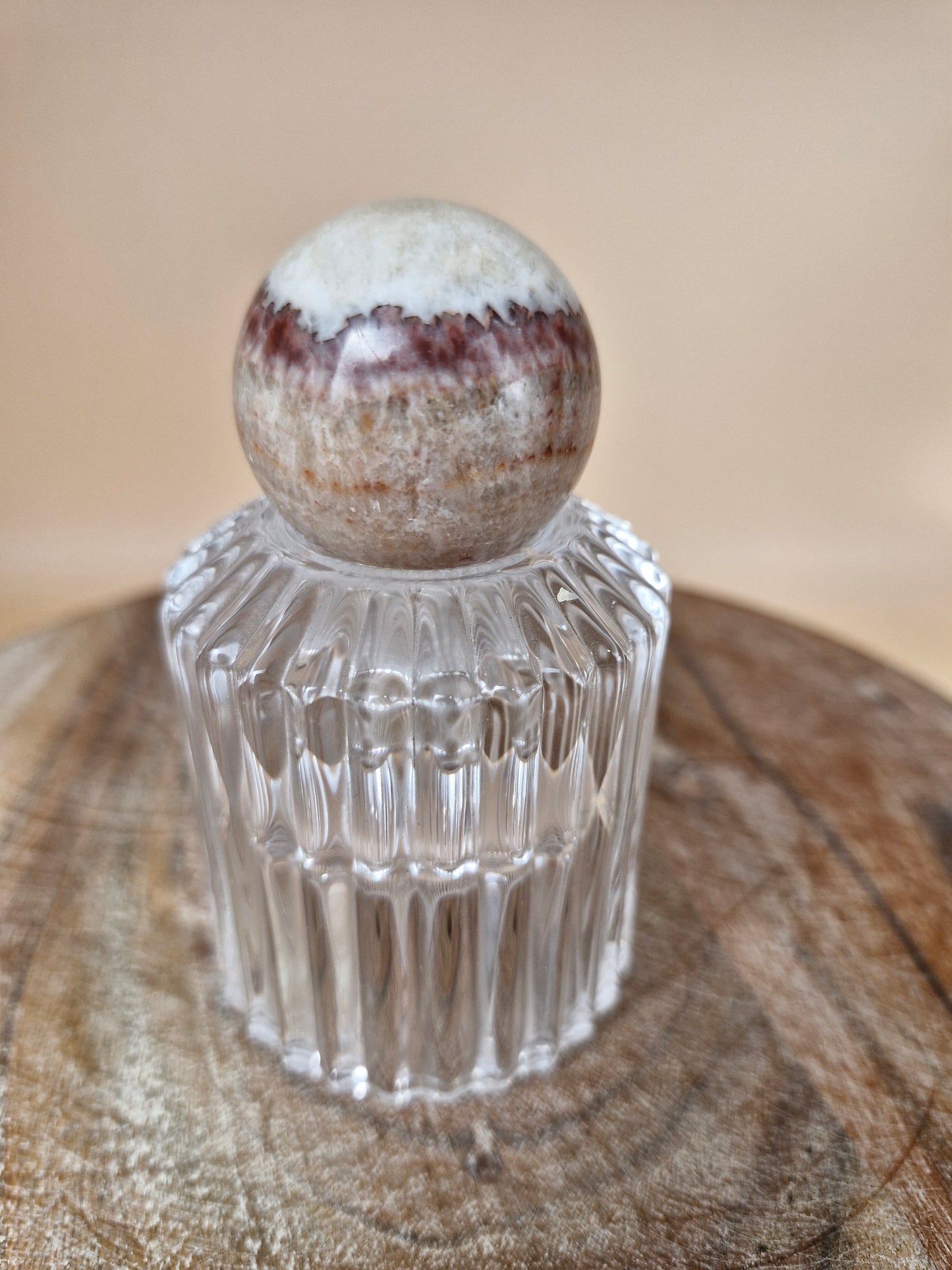 Red Banded Calcite Sphere (code D)