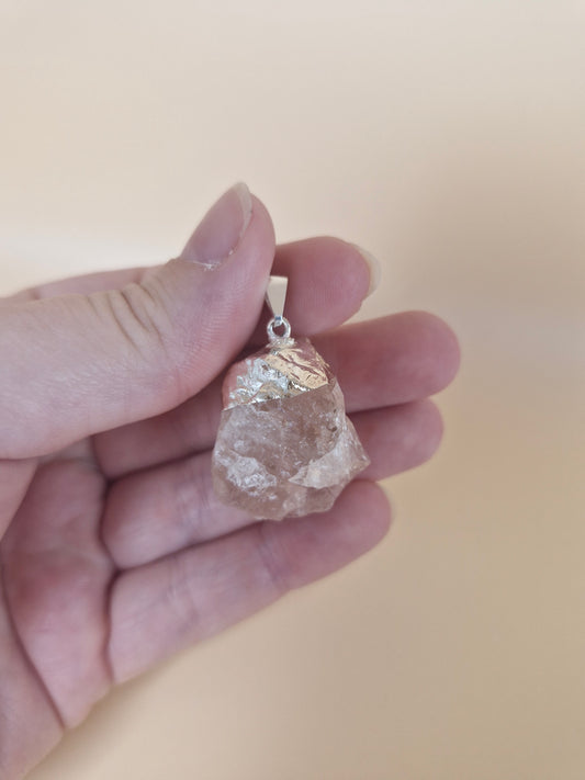 Rose Quartz Raw Pendant
