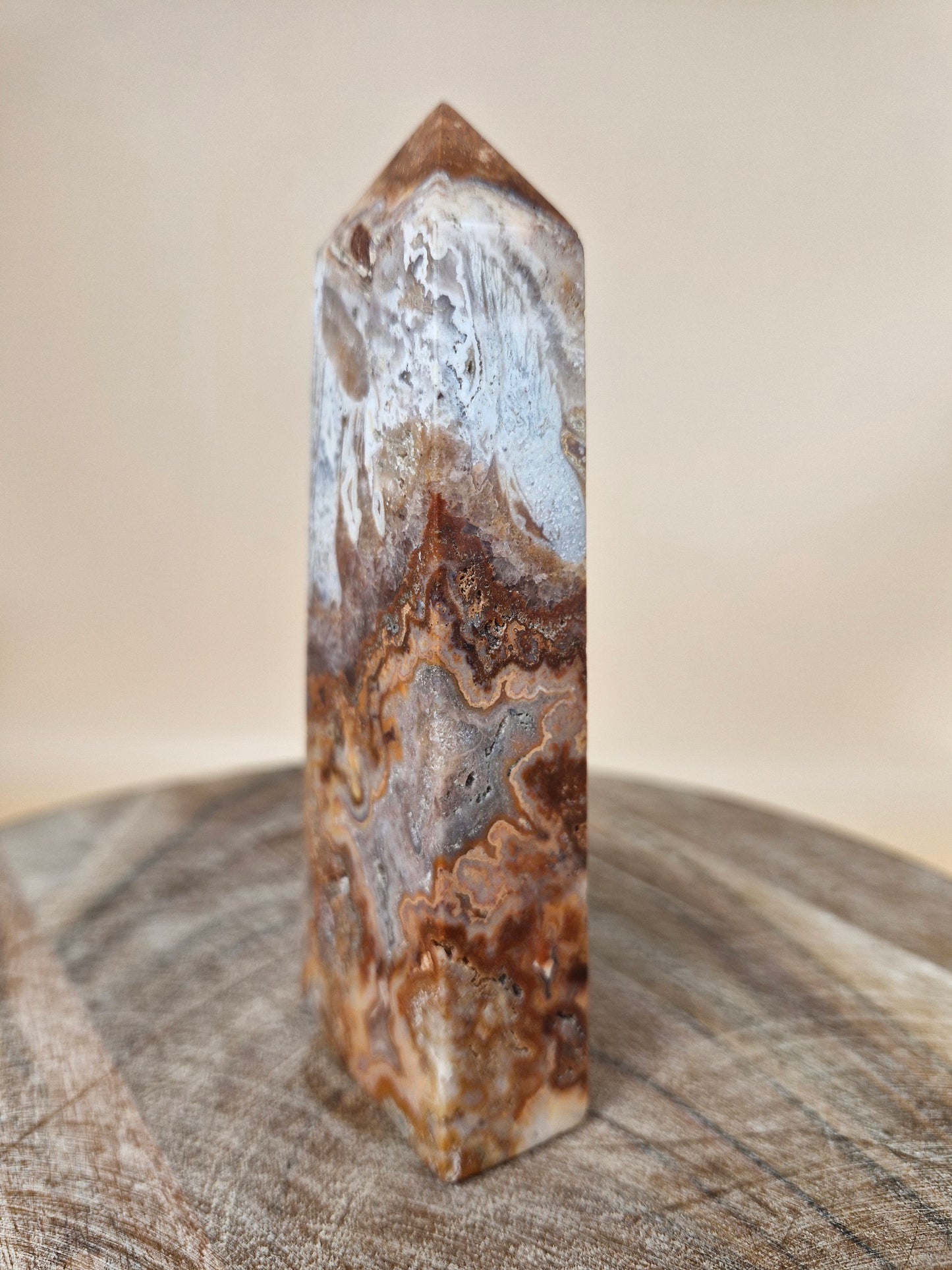 Indonesian Crazy Lace Agate Tower (code A)