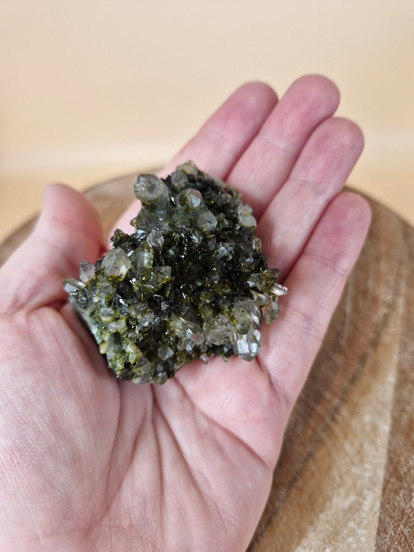 Epidote on Quartz Matrix (code E14)
