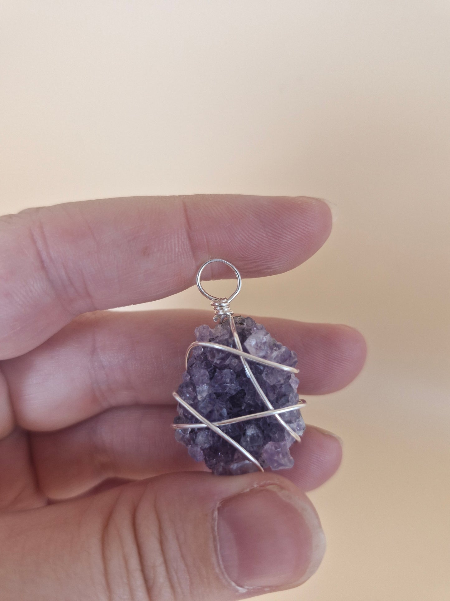 Amethyst Wired Cluster Pendant