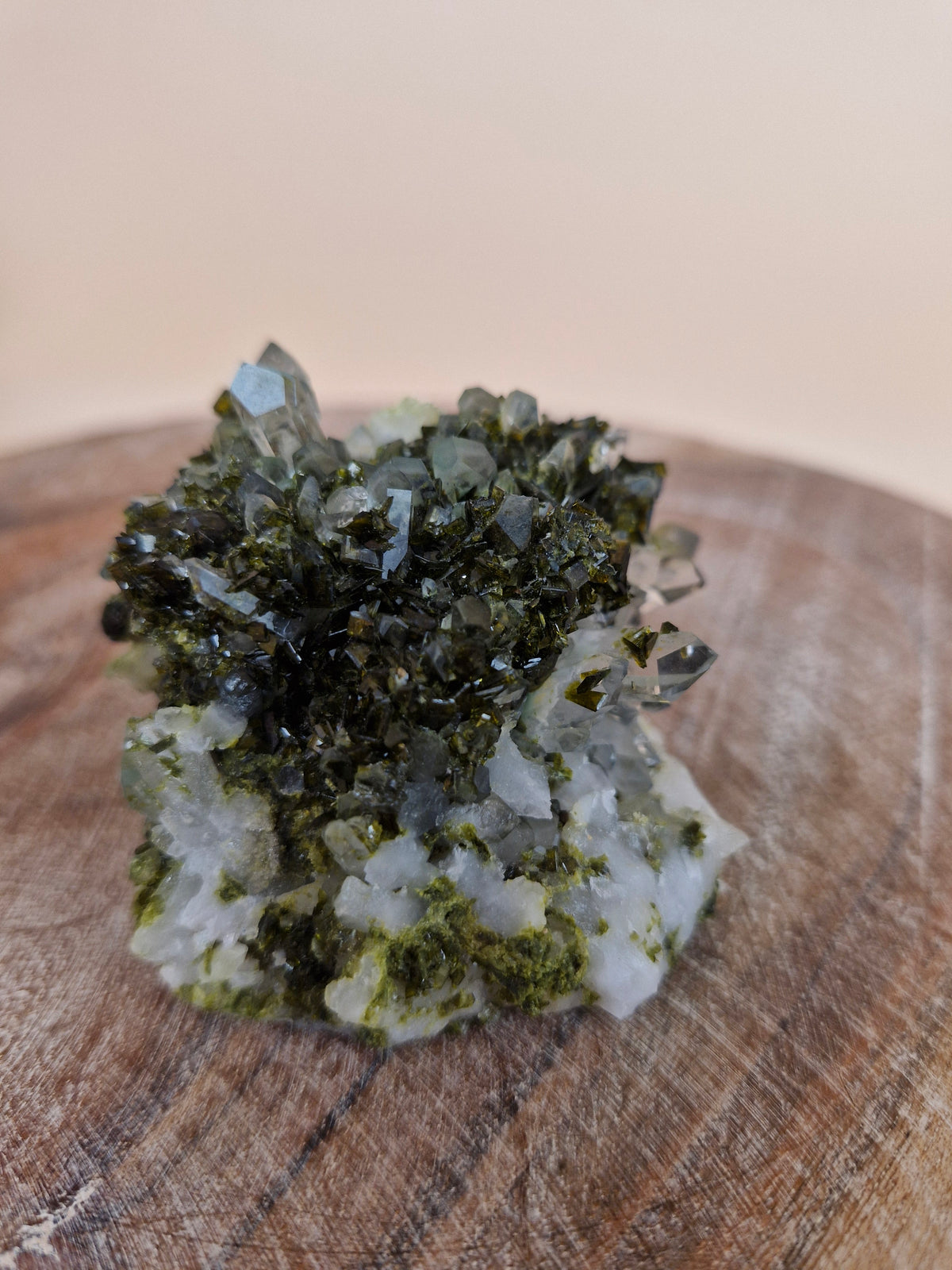 Epidote on Quartz Matrix (code E16)