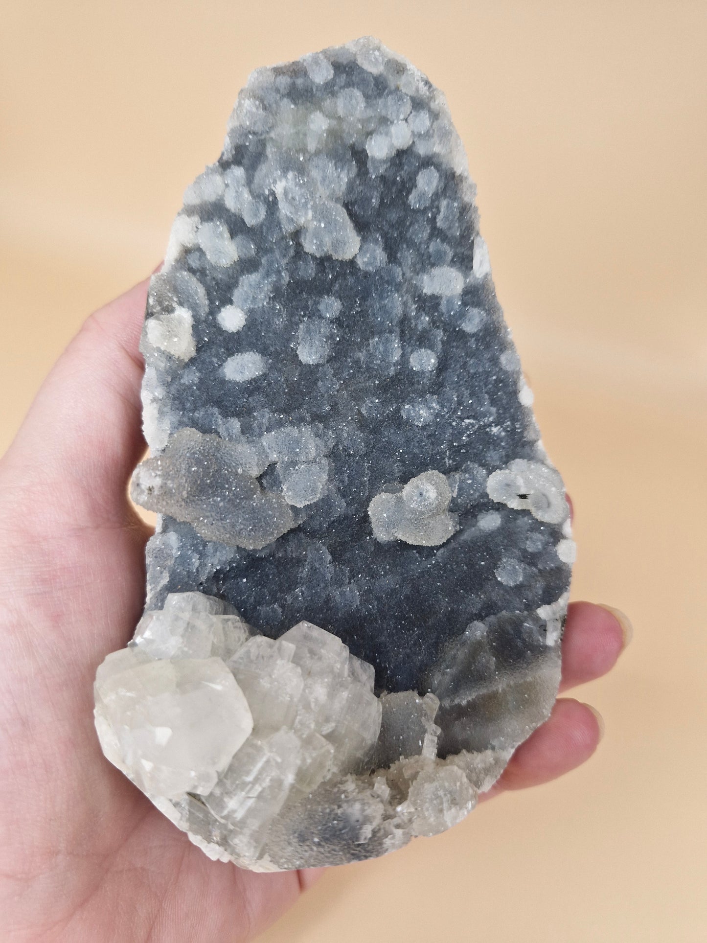 Apophyllite Cluster with Blue Chalcedony