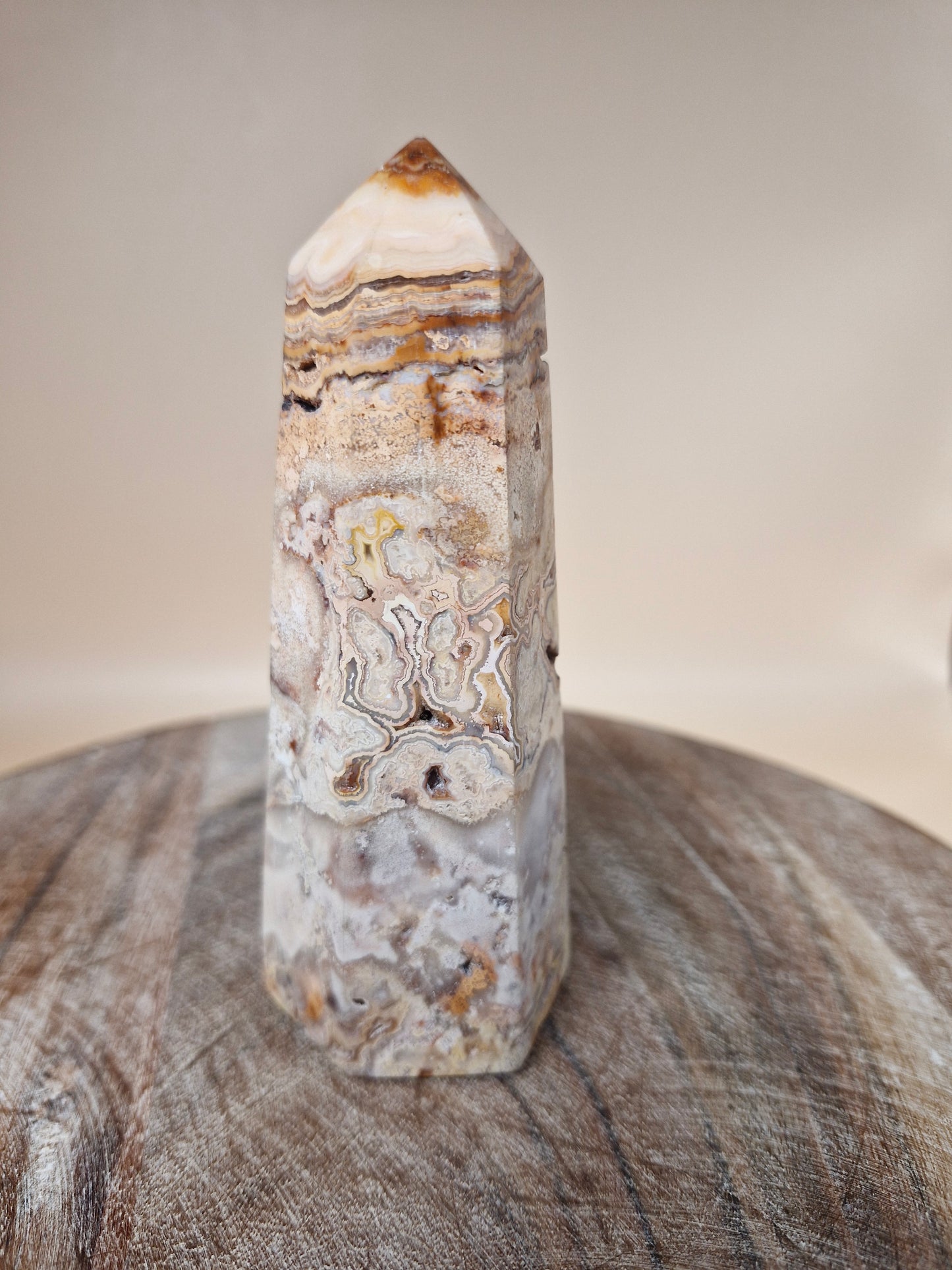Pink Crazy Lace Agate Tower