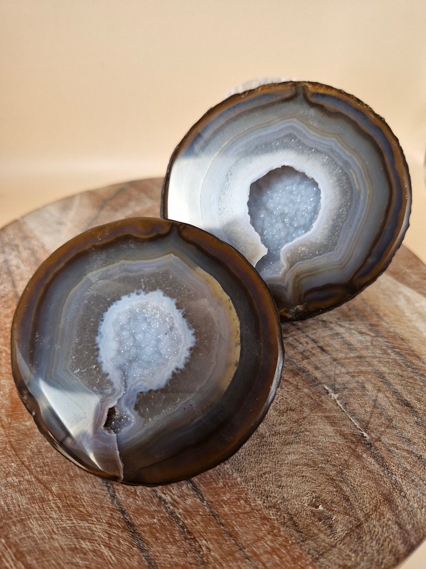 Agate Geode with Sugar Druzy