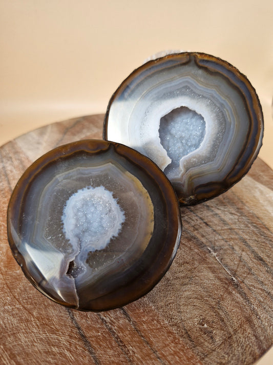 Agate Geode with Sugar Druzy