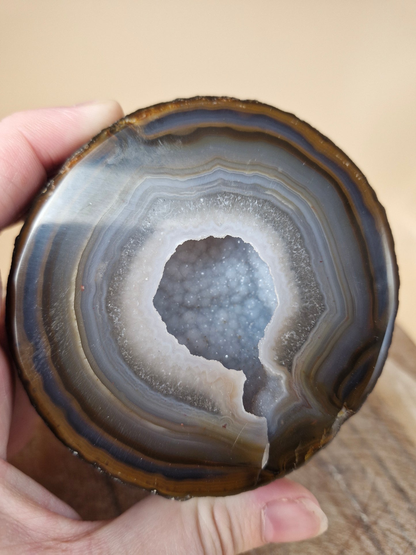 Agate Geode with Sugar Druzy