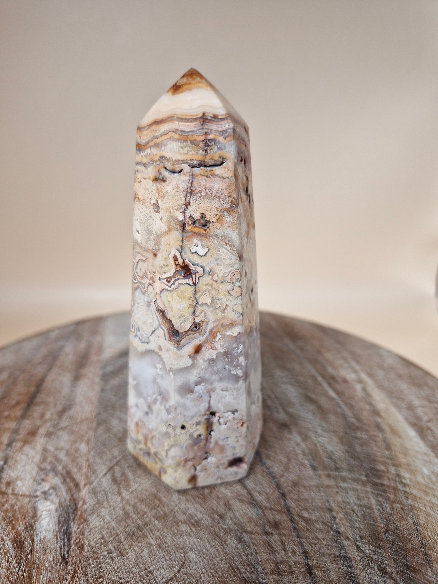 Pink Crazy Lace Agate Tower