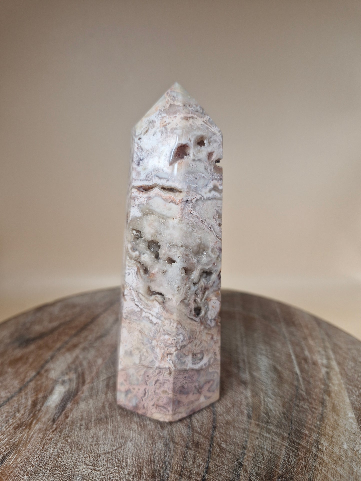 Pink Crazy Lace Agate Tower
