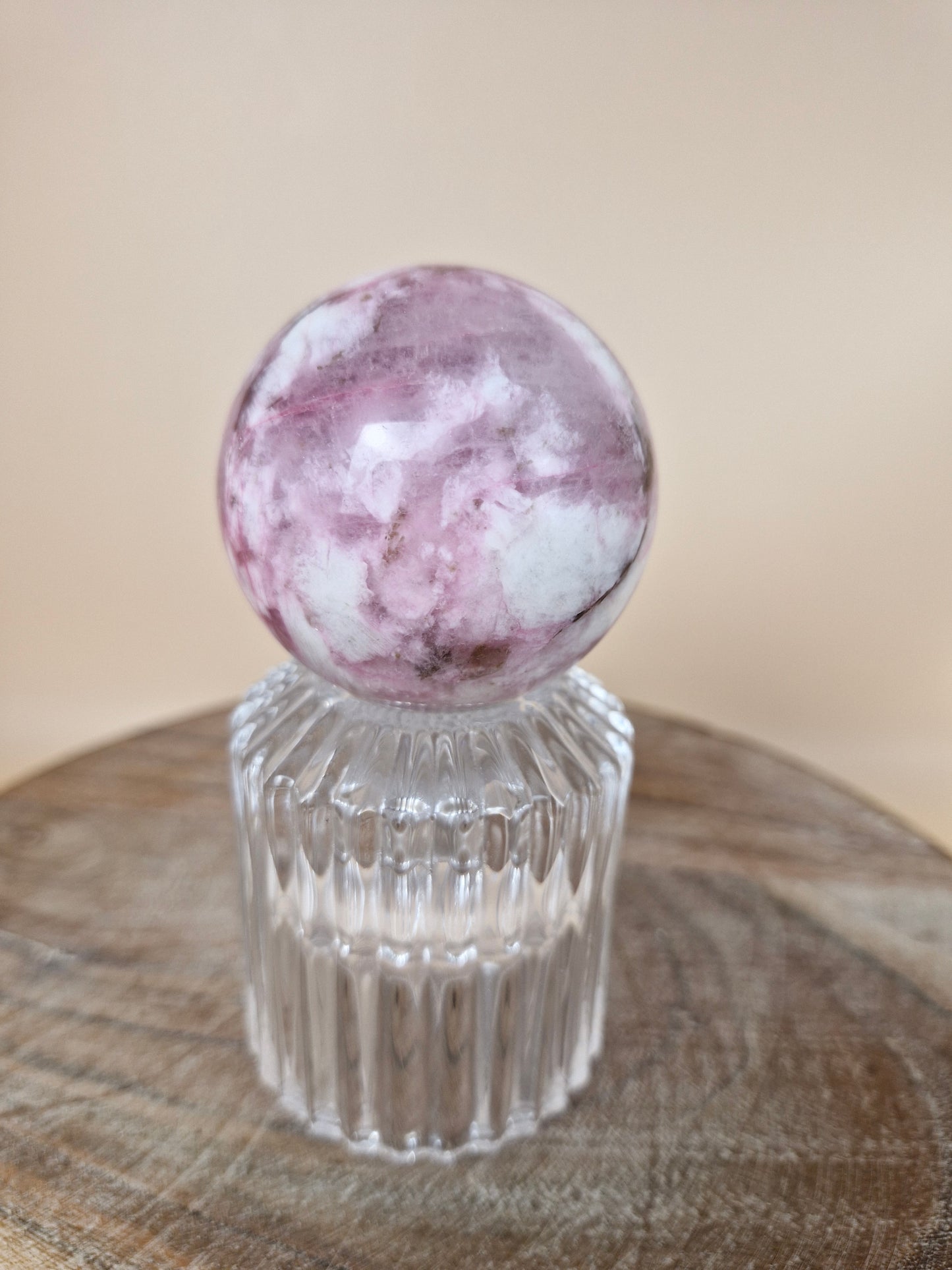 Plume Tourmaline with Lepidolite Sphere (code T5)