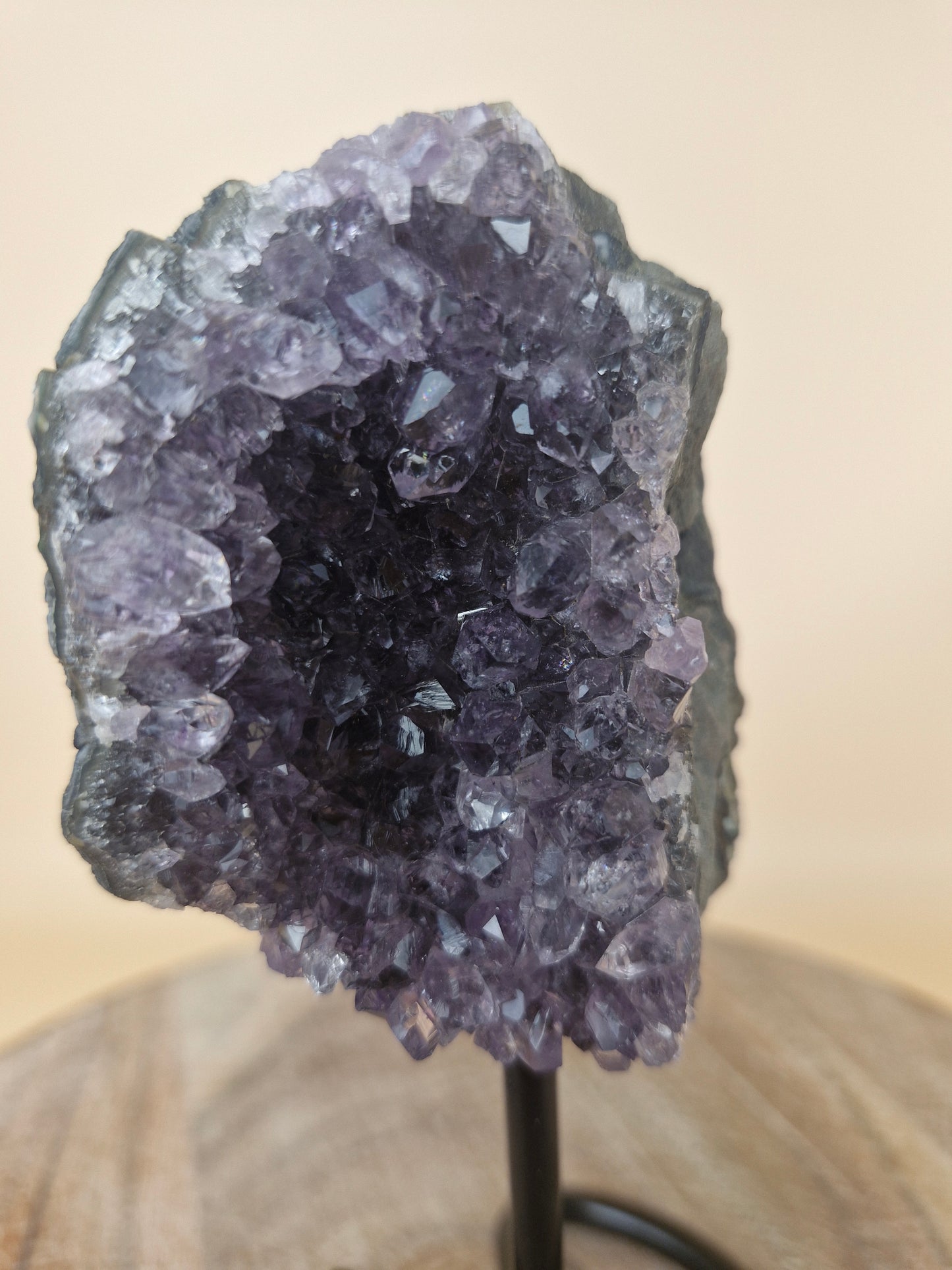Amethyst cluster on stand