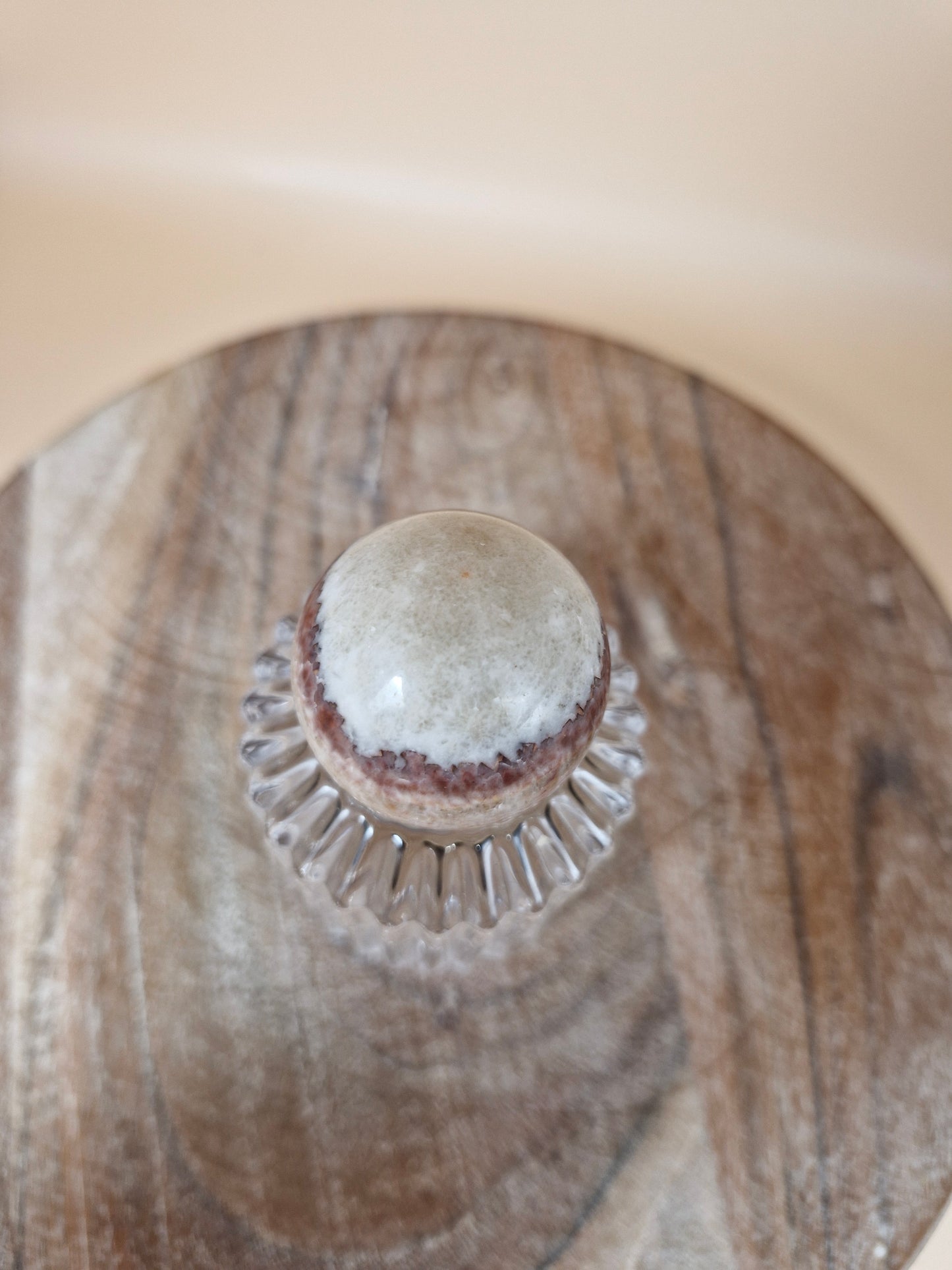 Red Banded Calcite Sphere (code D)