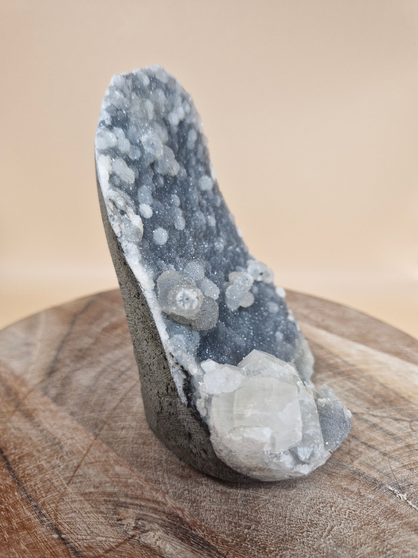 Apophyllite Cluster with Blue Chalcedony