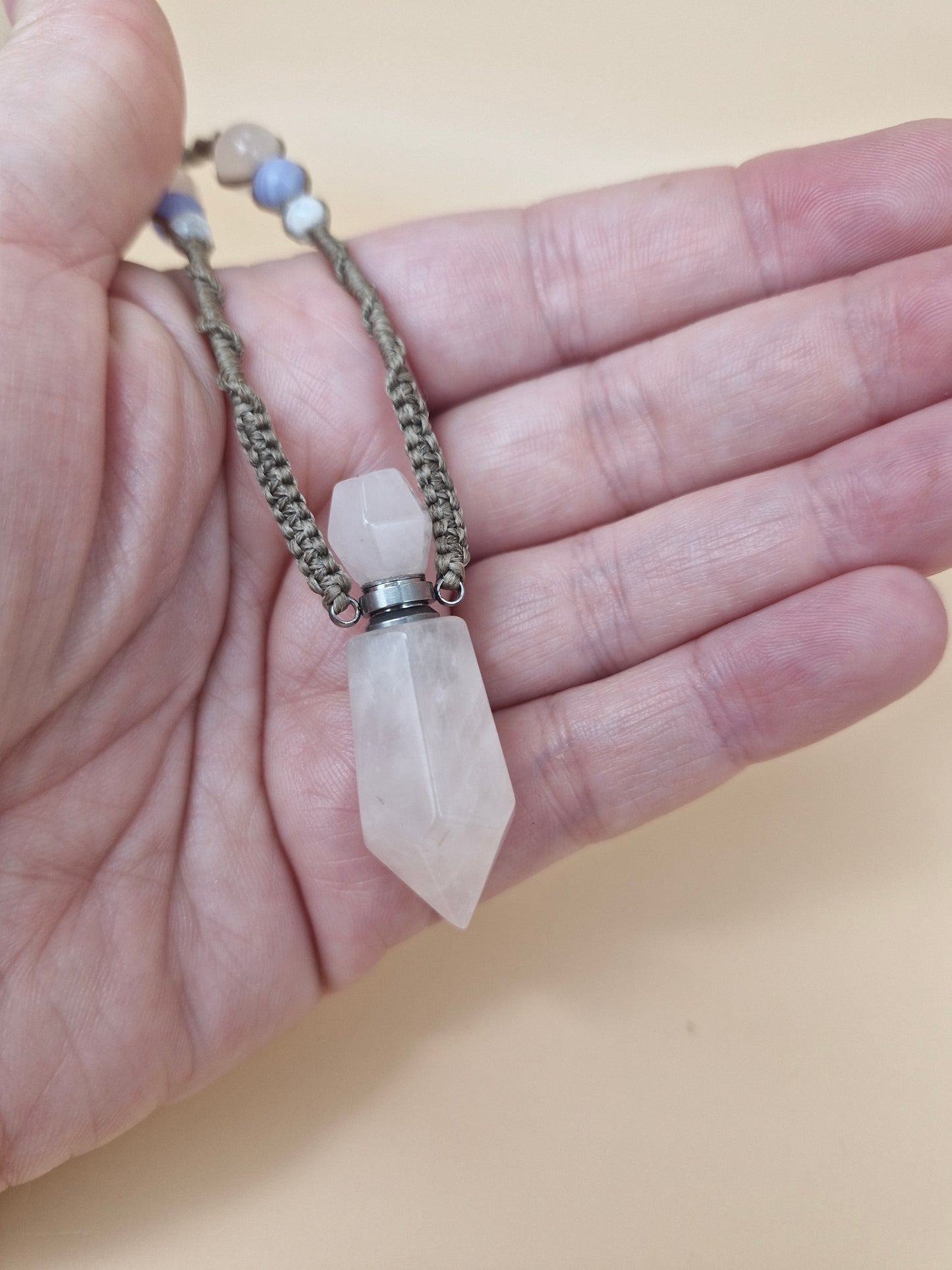 Macramé Rose Quartz Necklace