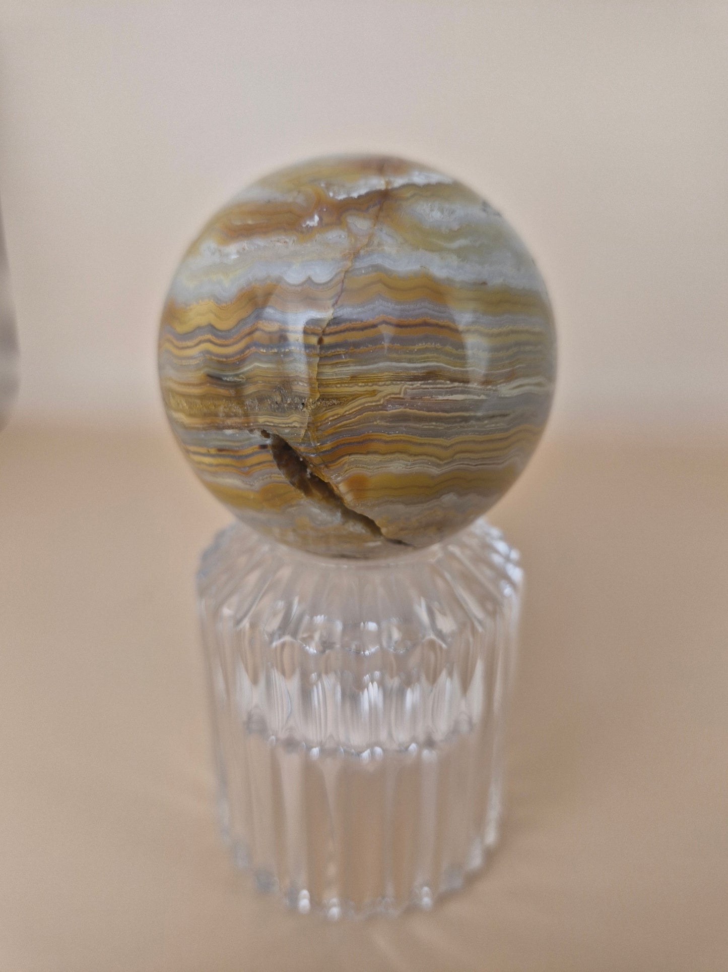 Yellow Crazy Lace Agate Sphere