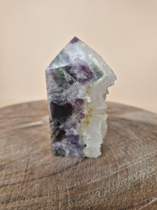 Fluorite with Quartz Tower