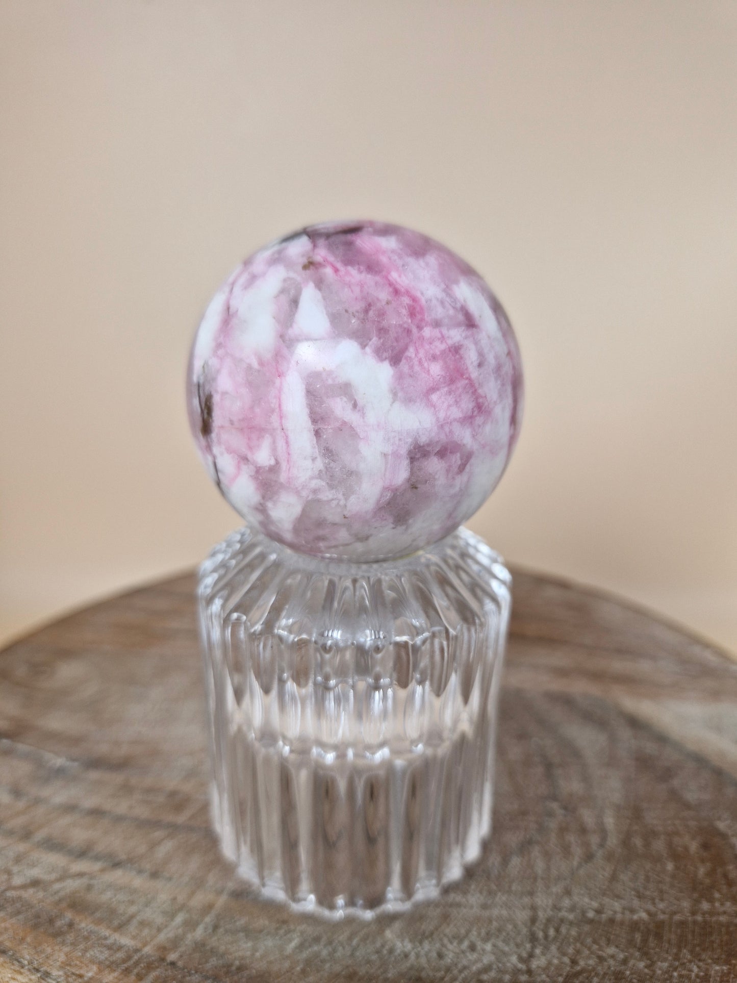 Plume Tourmaline with Lepidolite Sphere (code T5)